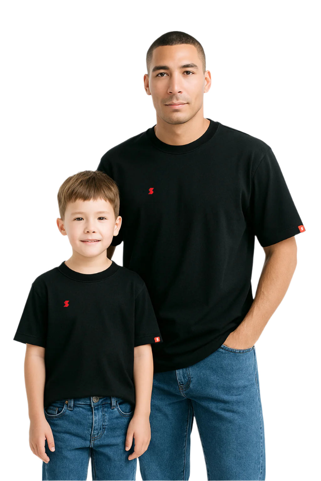 Matching Father and Son T-Shirt Set – Classic Black