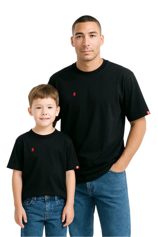 Matching Father and Son T-Shirt Set – Classic Black